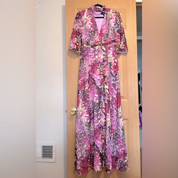 Laundry by Shelli Segal Floral Elbow Sleeve Maxi Dress NWT - Picture 1 of 16